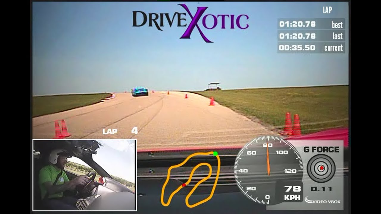Jon takes a $250k Ferrari 458 Italia around a 1.3 mile track at DriveXotic in Cresson, TX.