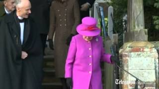 The Queen and Royal Family arrive at Sandringham