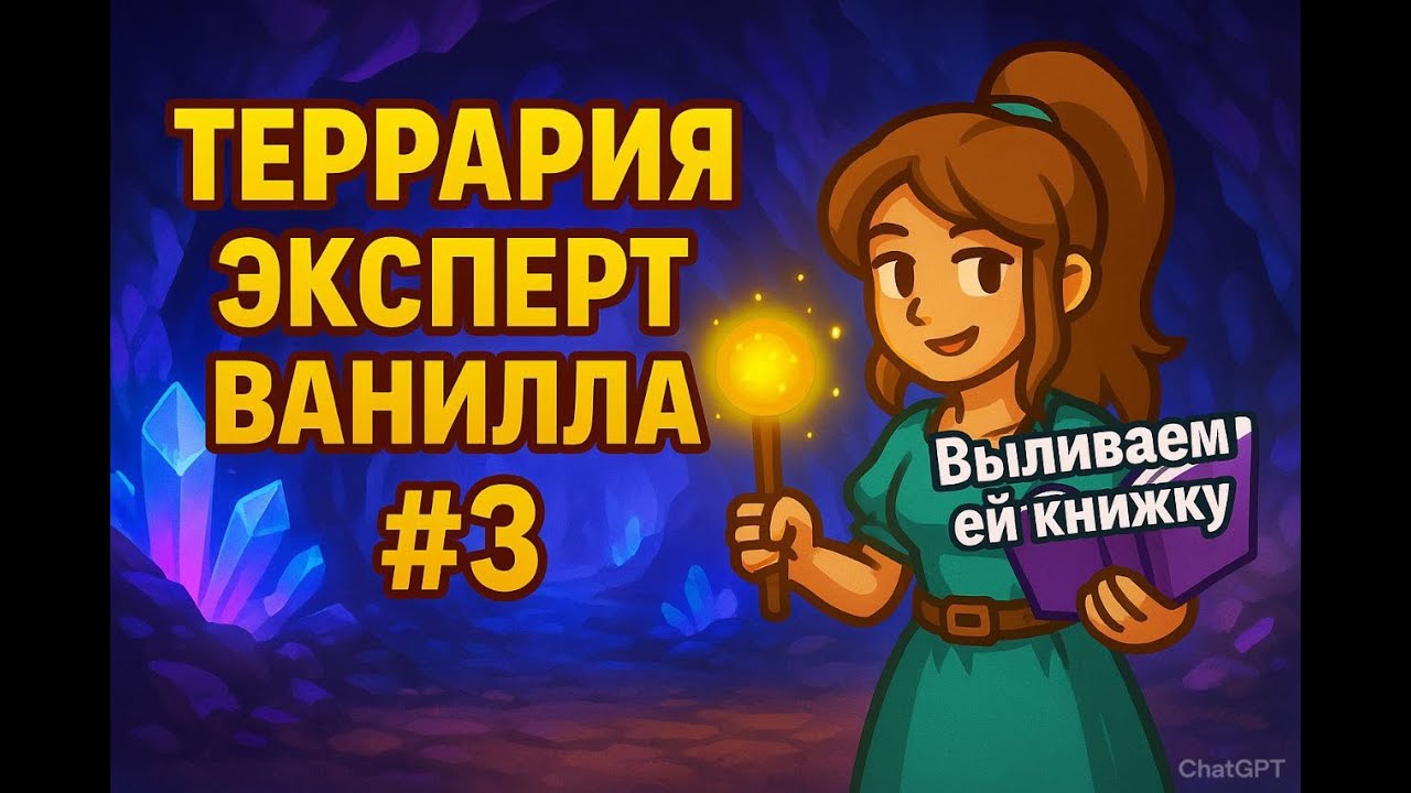 Terraria эксперт ванилла #3 — Охота за книгой демонов косы для нашей принцессы!