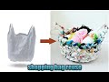 how to make basket from plastic bags|Shopping bag craft ideas||best out of waste|reuse carry bags