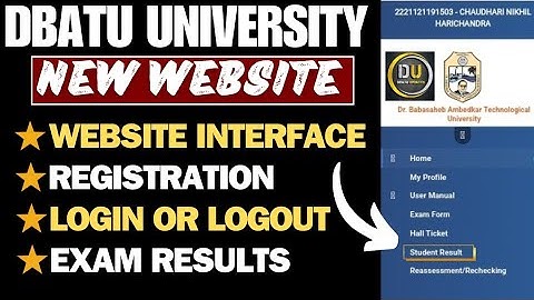 DBATU University New Website ✅|Interface|Login Or Logout|Registration|Exam Results✅ Dbatu new update