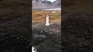 Stokksnes Lighthouse, Stokksnesvegur, Iceland #Lighthouse #djidrone #hindsightaerial #cinematic