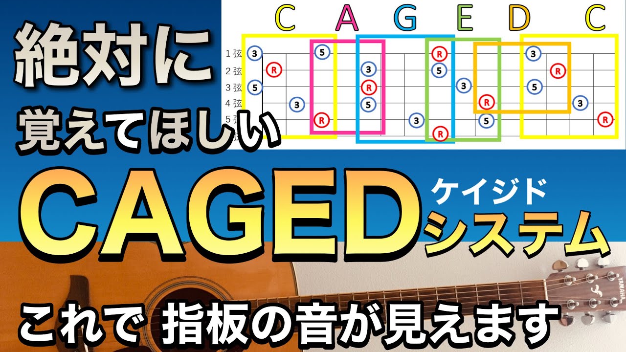 【超重要】ギターCAGED(ケイジド)システムの仕組みと使い方 - YouTube