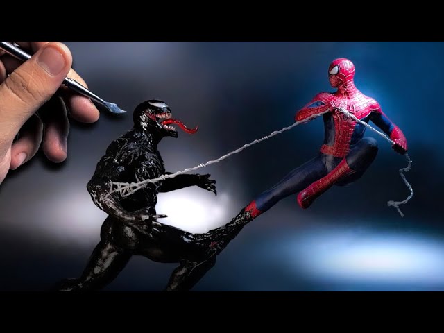 MARVEL SPIDER-MAN vs. VENOM アニメスタイルスタチュー Sculpting VENOM vs The Amazing Spider-Man Timelapse - YouTube