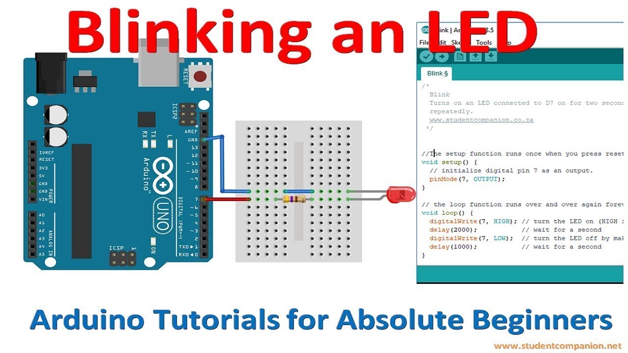 Arduino LED Blink with Code & Circuit Diagram - YouTube