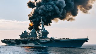 1 minute ago! Russian aircraft carrier carrying explosives to Iran. destroyed by a Ukrainian Su-57