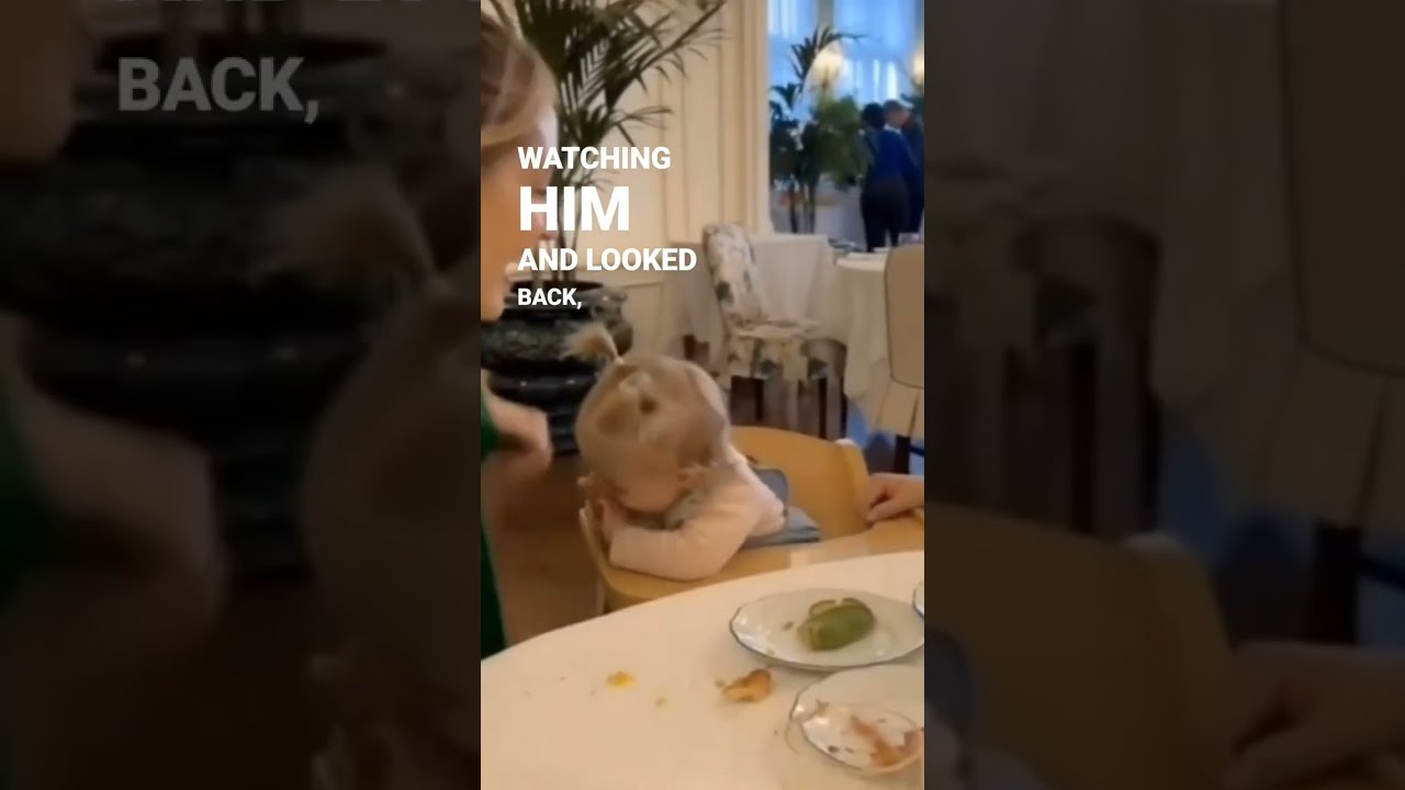 This baby was shy and kept looking away from the man at her table 😂😂