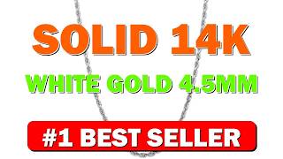 Solid 14k White Gold 4.5mm Diamond Cut Quadruple Rope Chain Necklace - B081TJCSJV