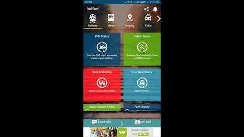 Indian Railway IRCTC Train PNR & Running Status- Hotfoot App