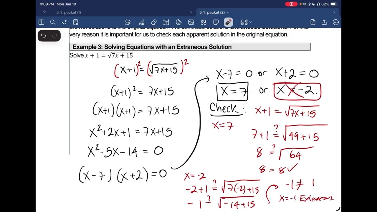 Algebra 2: Solving Radical Equations and Inequalities