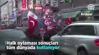 Dünyanın bir çok yerinden Gurbetçilerimizin Referandum sonrası sevinç gösterileri.