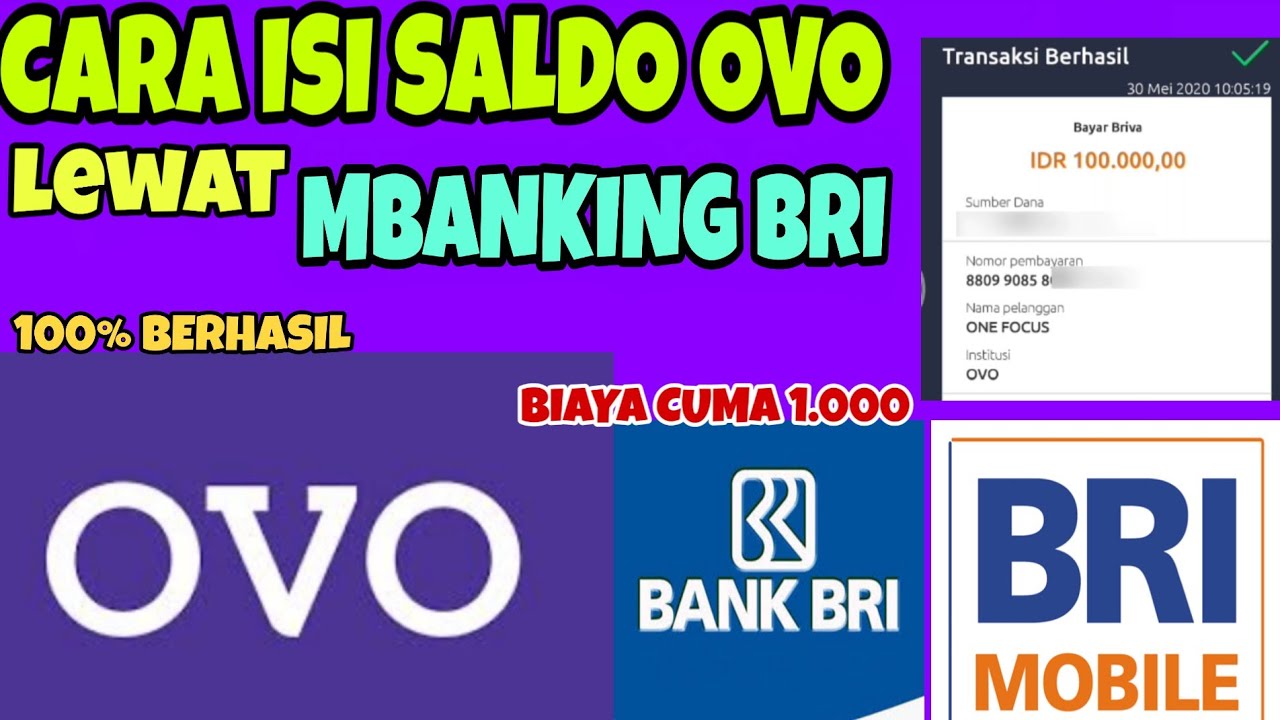Cara Isi Saldo Ovo Lewat M Banking Bri Termudah 2020 Youtube