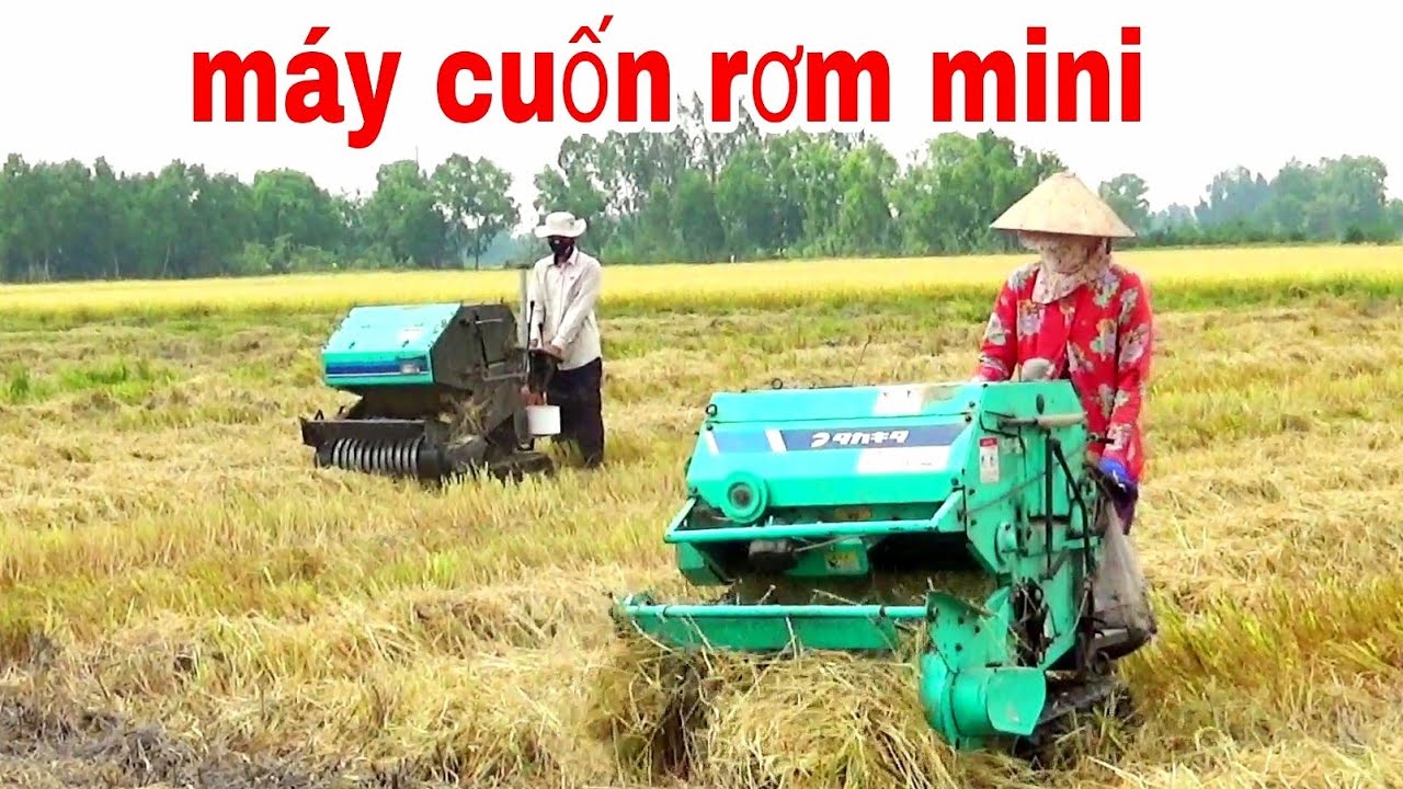 XEM CẢNH HAI MÁY CUỐN RƠM MINI QUÁ TIỆN LỢI DỄ DÀNG - youtube