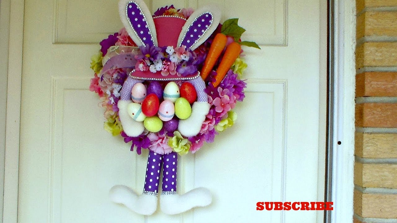 DIY Dollar Tree Easter Bunny Wreath - YouTube