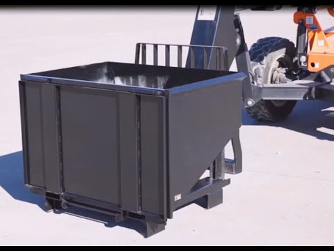 Telehandler Reach Forklift Trash Hopper Attachment Youtube