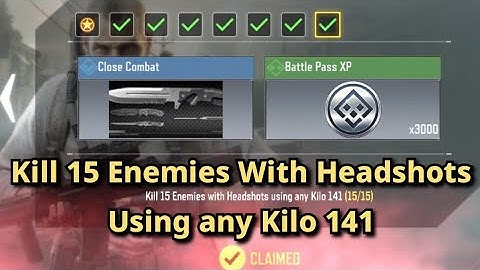 Kill 15 Enemies With Headshots Using any Kilo 141 Call Of Duty Mobile Complete Task