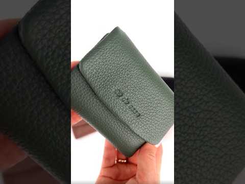 Кошелек женский кожаный  De Esse LC69055-71 оливковый небольшой на магните, видео 1
