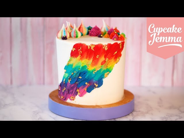 Spectacular Rainbow Painted Party Cake with Sally! | Cupcake Jemma