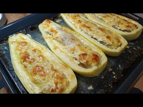 Вкусные КАБАЧКИ в духовке! Фаршированные ЛОДОЧКИ из кабачков. Простой Ужин для всей семьи