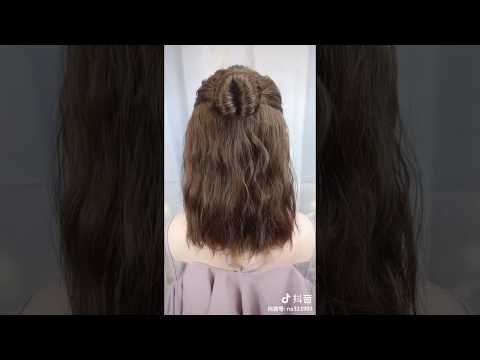 Buộc tóc dễ thương -buộc tóc cho tóc trễ ngang vai -kiểu 11