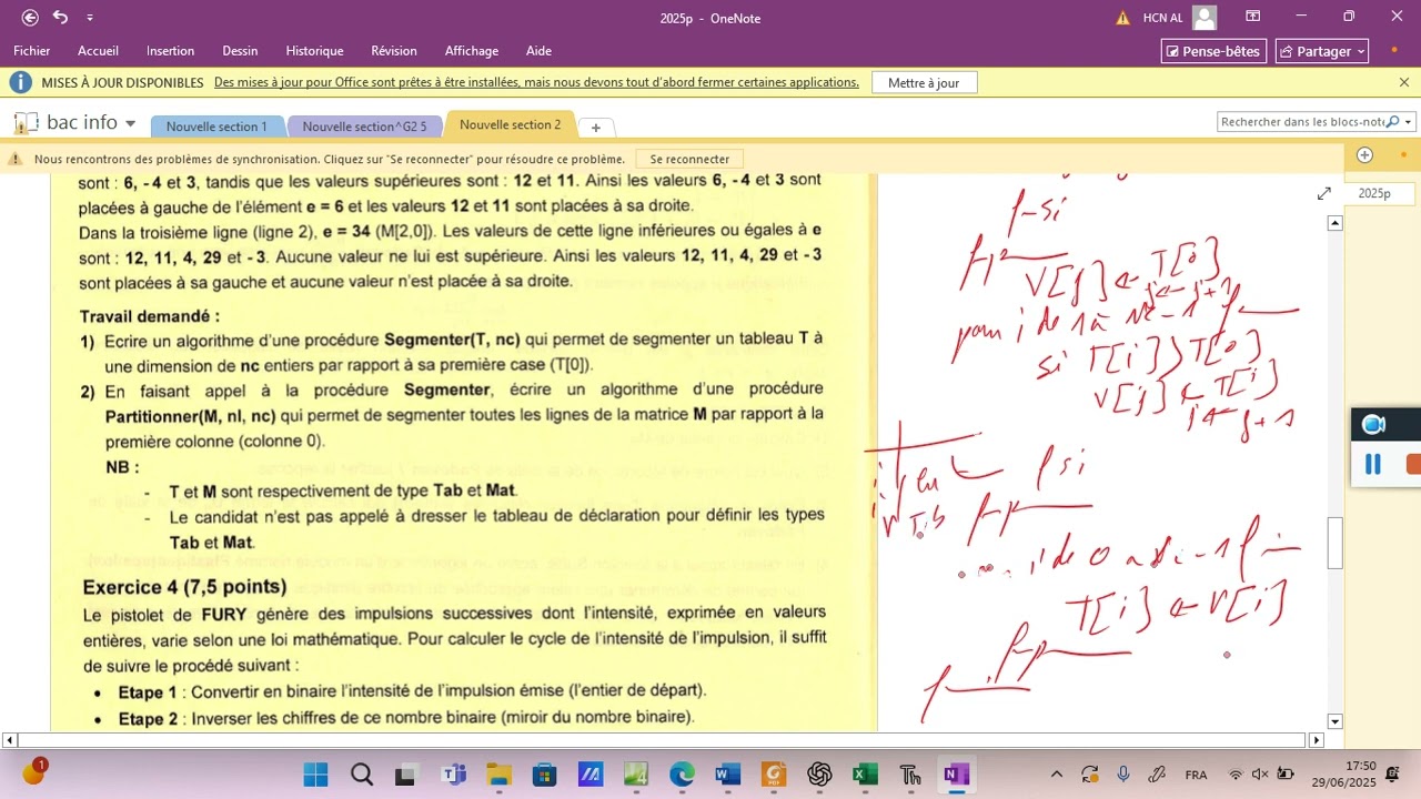 correction algo bac2025 principal