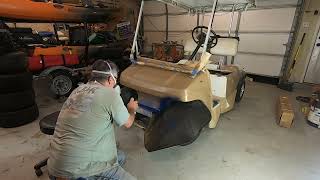 Rust oleum rattle can paint job for $17. on a club car ds golf cart and how I did it