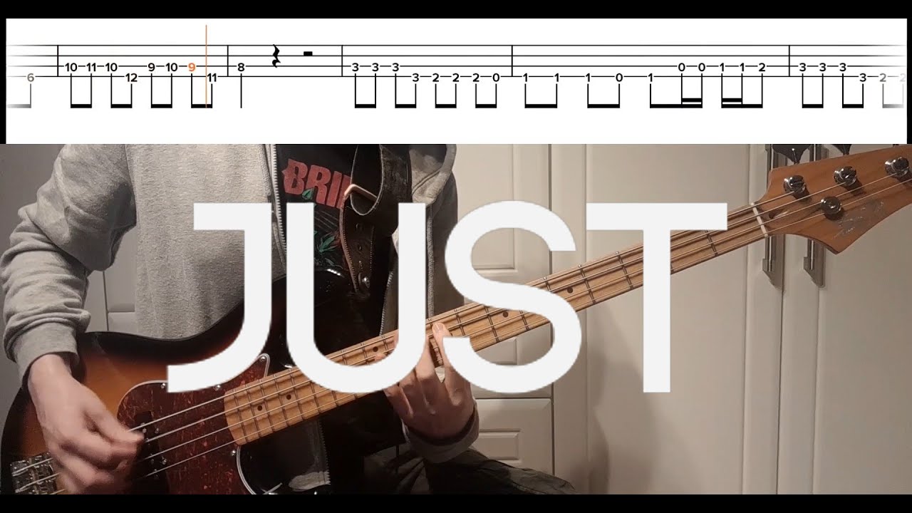 Radiohead Just Bass Cover With TABS YouTube