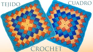 Cuadro Tejido a Crochet para Cobijas Cojines Mantas Paso a Paso