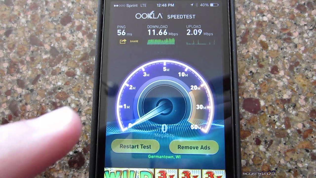 Sprint LTE Speed Test in a House