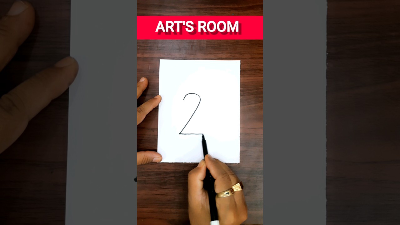 Easy drawing ideas using number | Drawing with number 2 