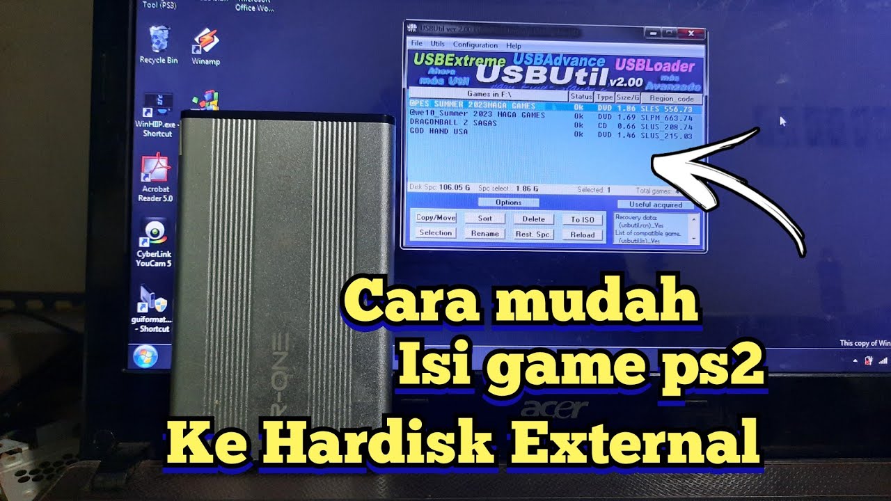 Cara Mudah Isi game ps2 ke Hardisk External - YouTube