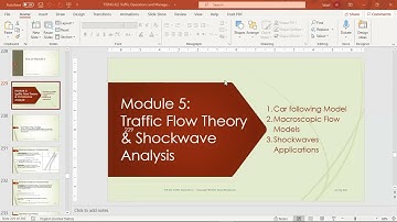 TTE 422 Lec 14 S2021: Car following Models & Shockwave Examples
