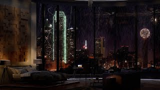 Spend The Night In This Exquisite Dallas Apartment In Texas | Rain On Window | 4K | 8Hours screenshot 3