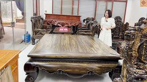 ✅ Chiếc Sập Liên Chi Tứ Diện Gỗ Mun Lào Mới Ra Lò