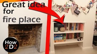 How to add shelves to the fire place Fireplace shelving unit installation How to build MDF shelves