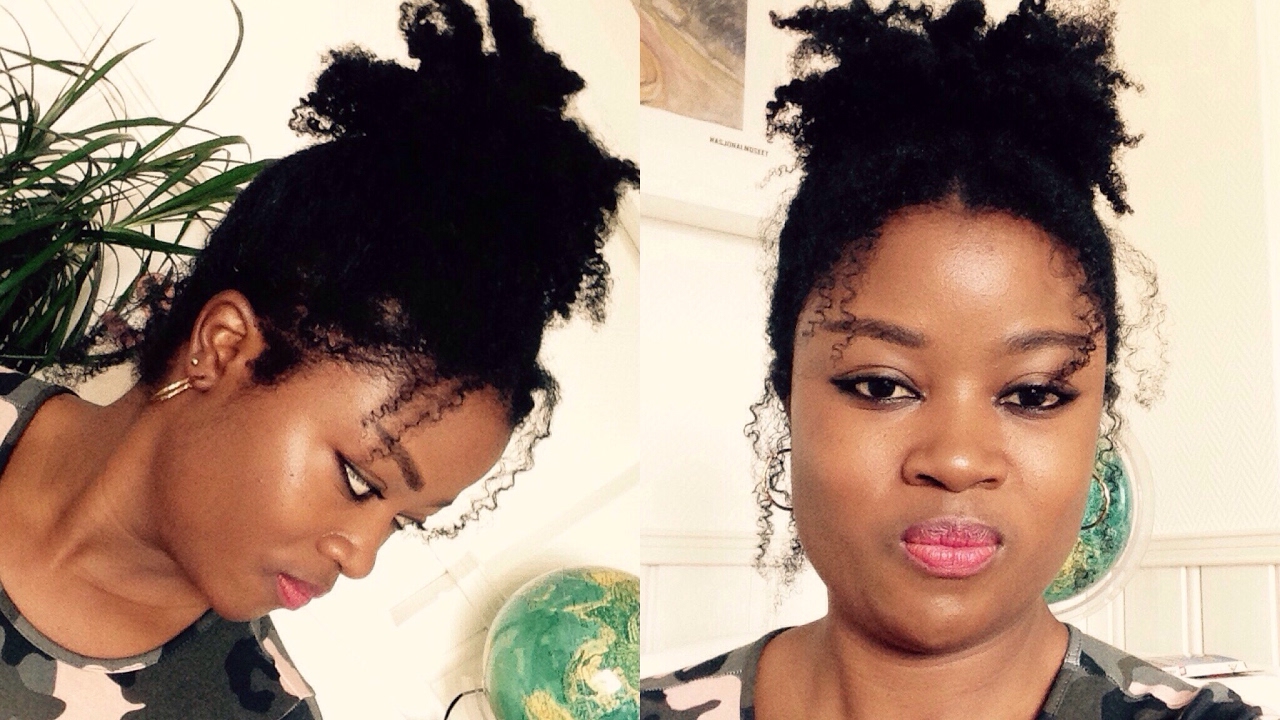 Messy Hair Puff On Type 4 Natural Hair Structured Messy Puff Bun
