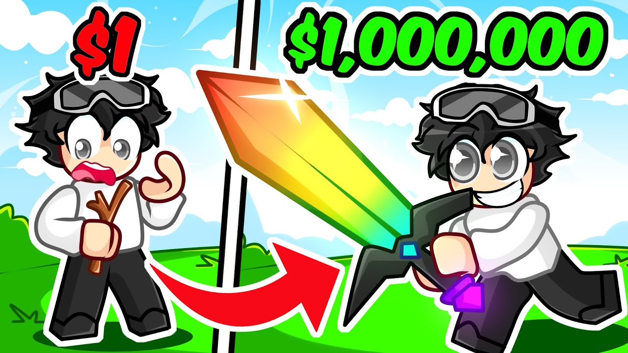 $1 vs $1,000,000 Sword in Roblox