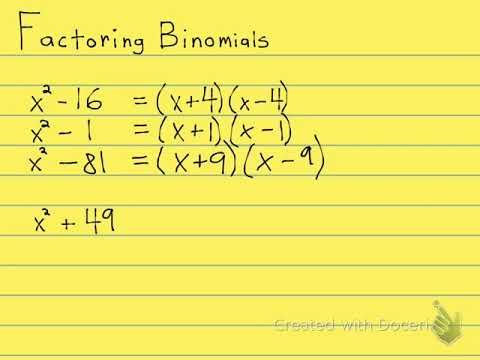 6.5 Worksheet Factor Binomial - Prime! - YouTube