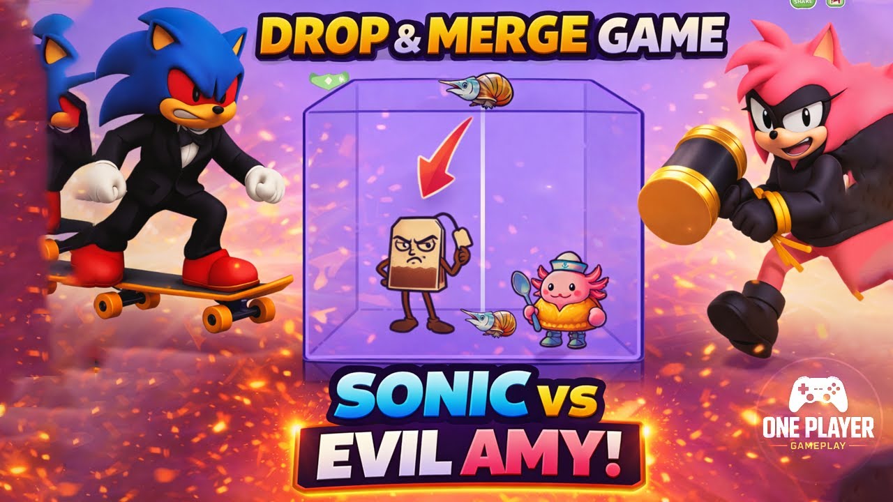 Drop & Merge Game 😱 | Sonic vs Evil Amy! | Chill Gameplay | No Commentary