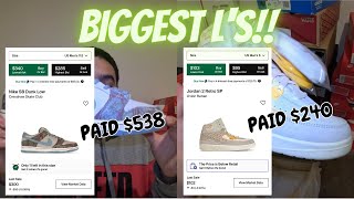 TAKING Ls ON SNEAKERS !!