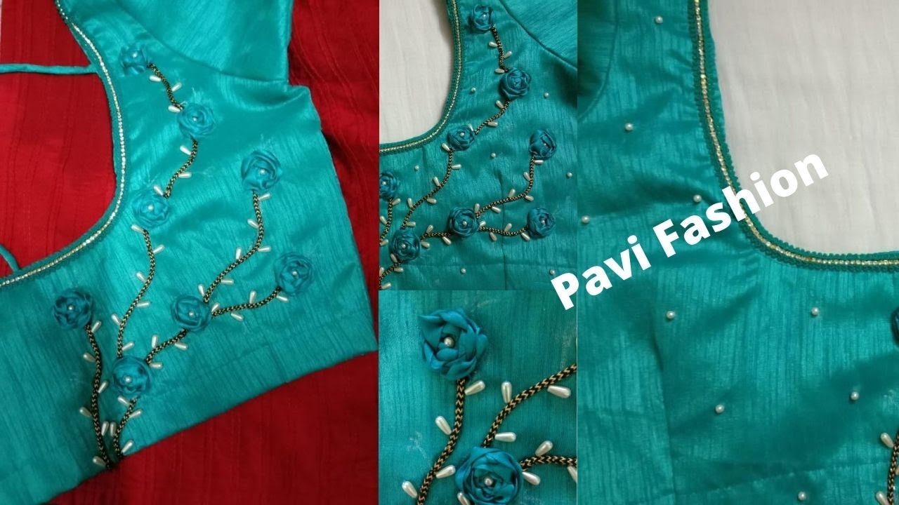 Very simple blouse design handwork/stitched blouse design/ handmade ...