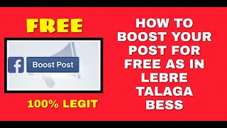 FREE BOOSTING | HOW TO BOOST ON FACEBOOK FOR FREE STEP BY STEP TUTORIAL (TAGALOG)
