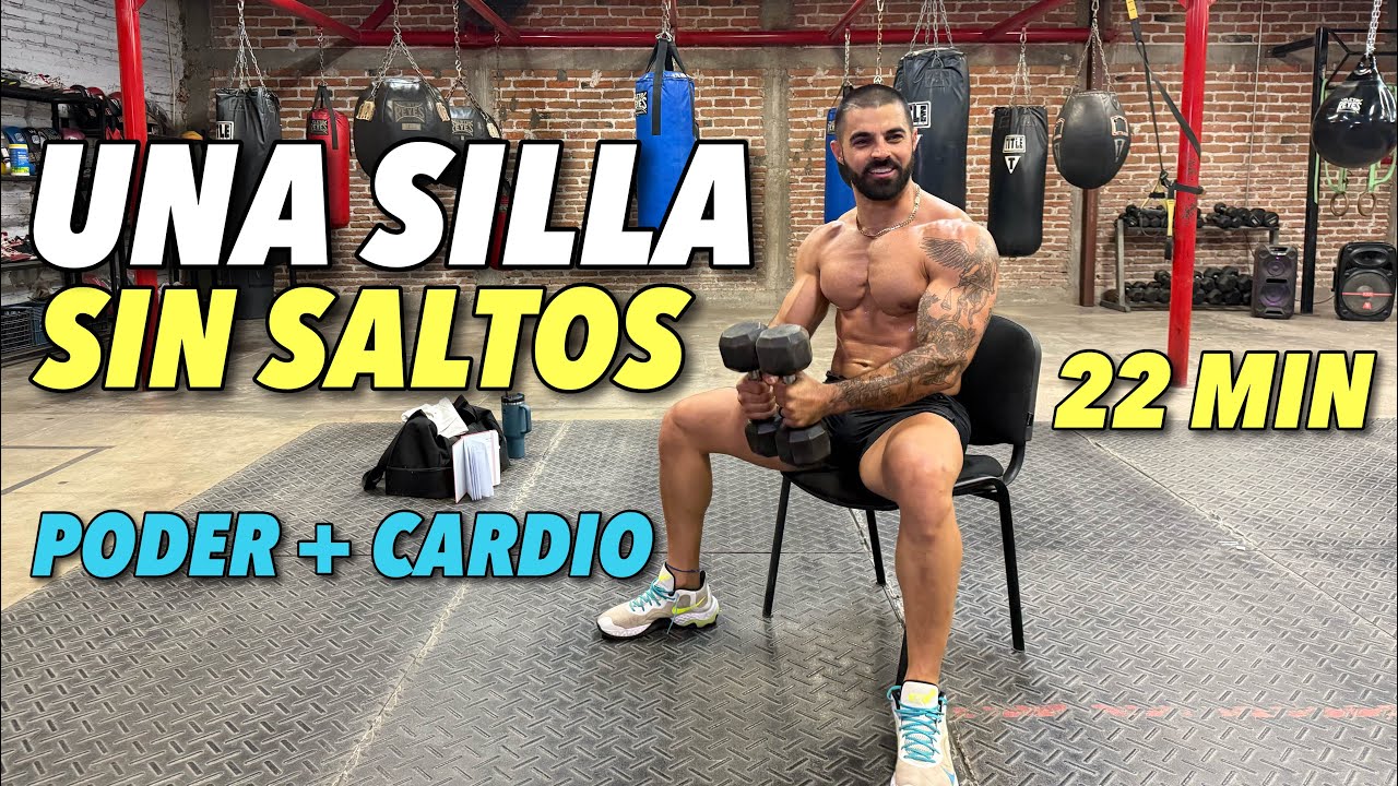 Rutina de FUERZA Y CARDIO (22 Minutos) | Sin Saltos, Solo UNA SILLA