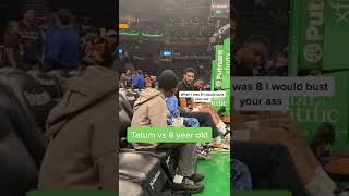 Jayson Tatum talking trash to an 8 year old 😭😭 #Shorts