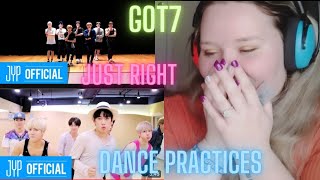 FIRST Reactions to GOT7 - JUST RIGHT 🔥💚DANCE PRACTICES ( ✨JUST CRAZY BOYFRIEND VERISON✨ )