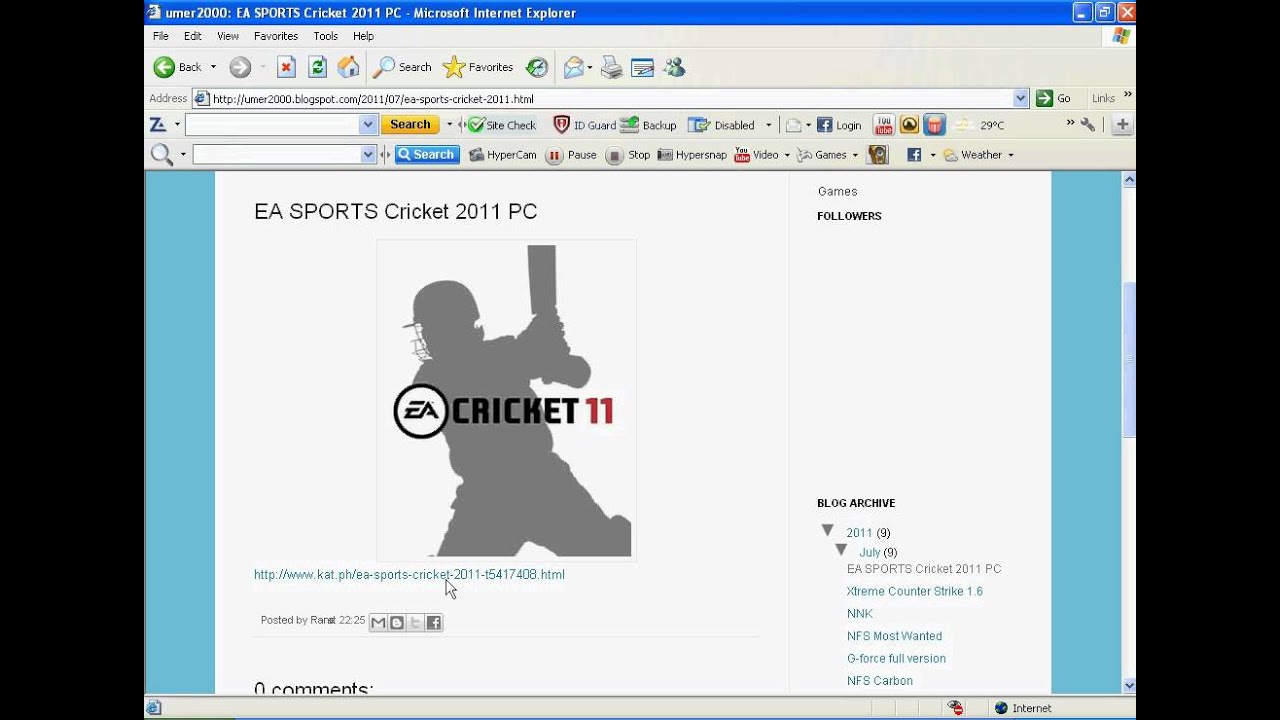 EA Cricket 07 PC Game - Free Download Full Version