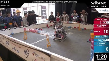 One World HS @ UC Berkeley : Division 1 - R16 #2-1 - 210K & 95071Y vs 5776A & 11101K - Auton + Drive