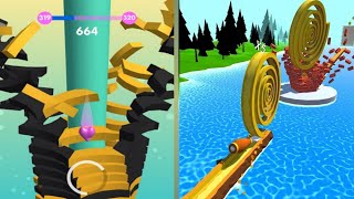 ◀️ stack ball game 🆚 Spiral roller run |stack ball | stack ball last level screenshot 3