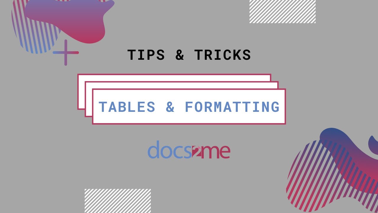 Tips and Tricks: Tables and Conditional Formatting - YouTube