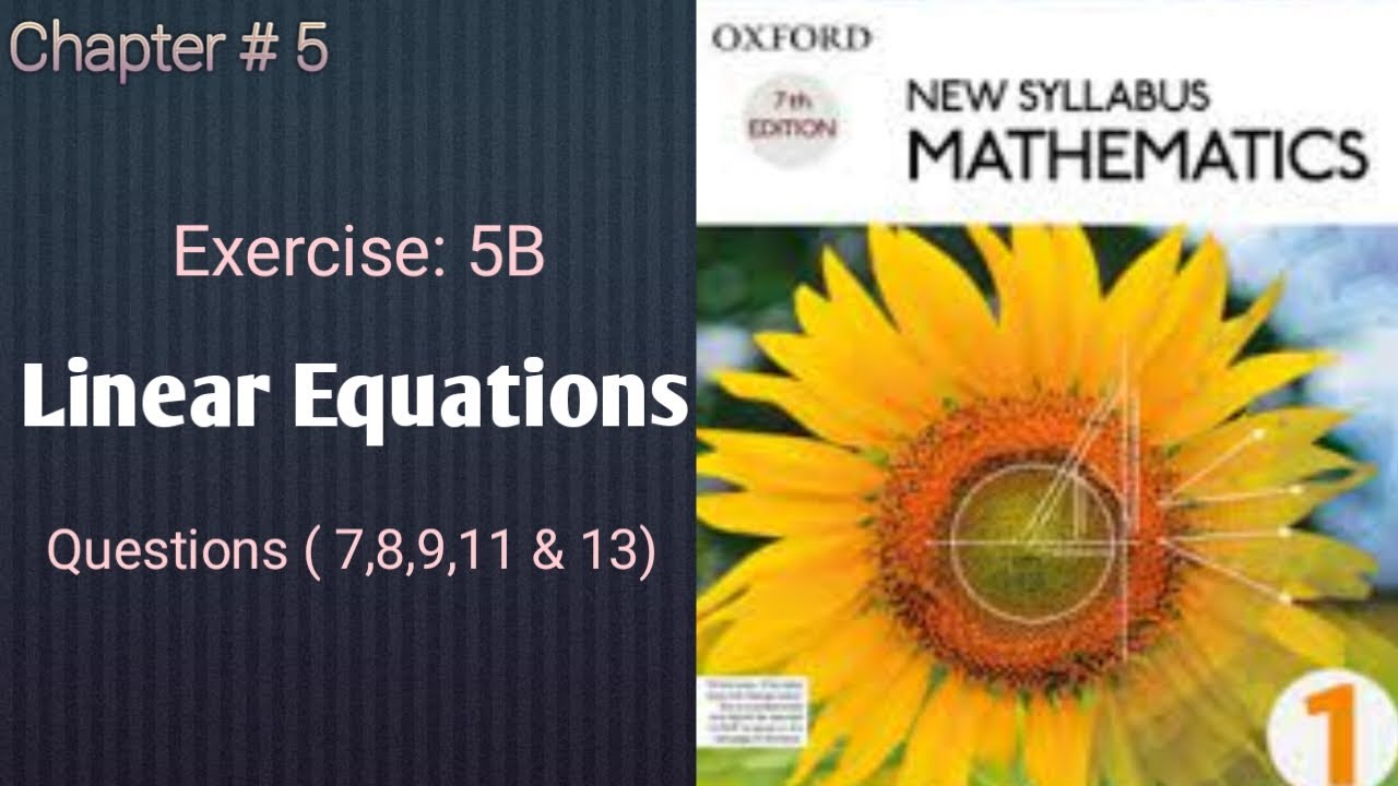Grade 6| Algebra l Linear Equations |Chapter #5| exercise: 5B|Q.( 7,8,9 ...